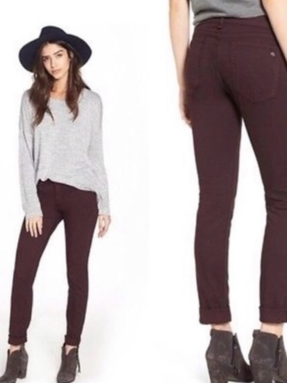 Rag and Bone The Dre Pants Size 30 in Aged Wine Color Casual Grunge Stretch